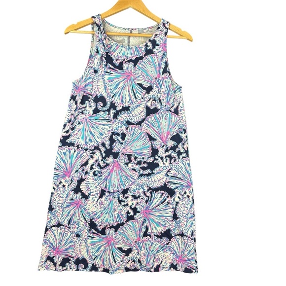 EUC Lilly Pulitzer Luella Swing Dress – Deep Sea Navy Shells – Sz Small - Picture 2 of 11